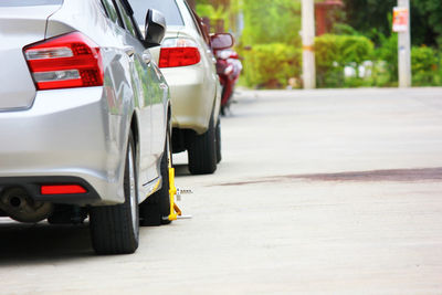 Vehicles on road in city