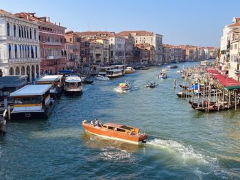 Venice, italy overview from the rialto bridge to the grand canal  