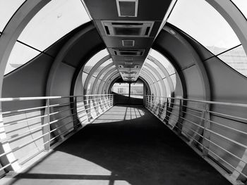 View of empty footbridge