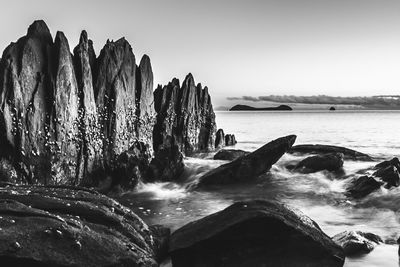 Rocks in sea