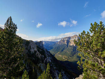 Views of parts of the ordesa valley from the viewpoints, aragonese pyrenees, spain