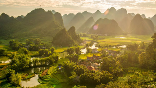 Scenic view of mountains against sky