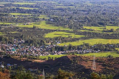 High angle view of townscape