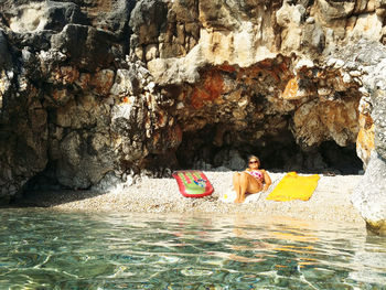 Woman in swimming pool