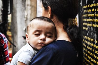 Father and baby at home