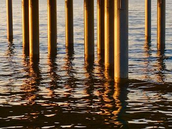 Scenic view of sea at sunset