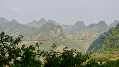 Scenic view of mountains against clear sky