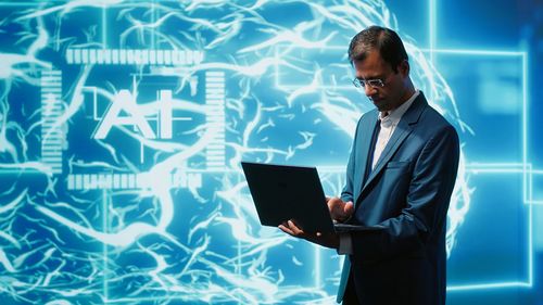 Businessman using digital tablet