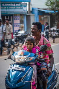 People on street in city