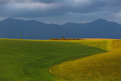 Rural landscape of turiec region in northern slovakia.