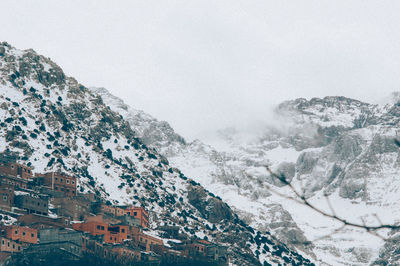 Scenic view of mountains during winter