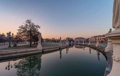 Prato della valle, square in the city of padua with the memmia island surrounded, italy