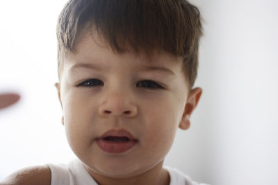 Close-up portrait of cute baby