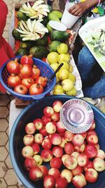 High angle view of fruits in market