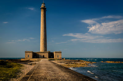 View of tower against cloudy sky