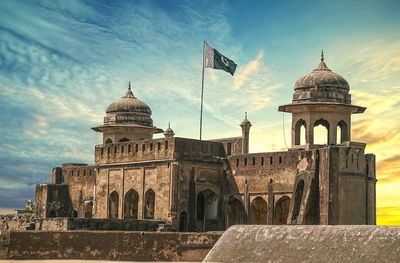 Low angle view of historical building against sky