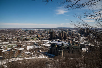 High angle view of townscape against sky