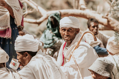 Group of people at temple