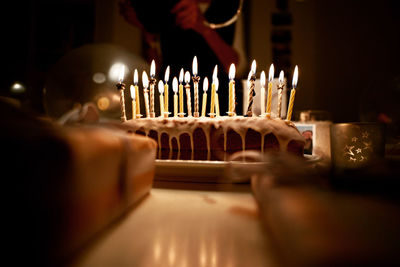  homemade amateur birthday cake with 22 candles.