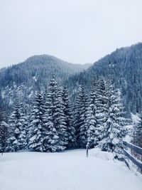 Scenic view of snow covered mountains against sky