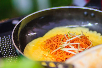 Close-up of noodles in bowl