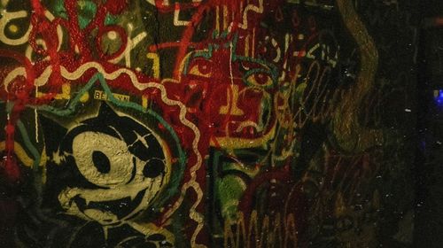 Full frame shot of graffiti on wall