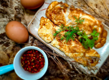 Close-up of food on table