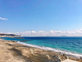 Scenic view of beach against sky