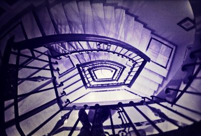 Low angle view of spiral staircase