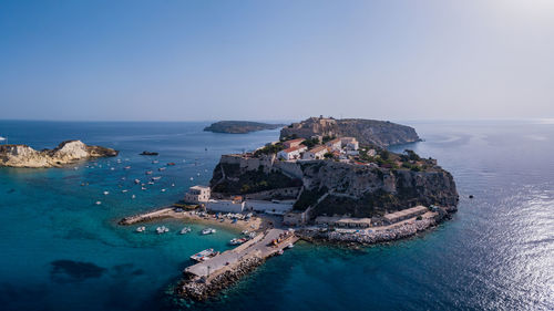 Aerial view of the archipelago of the tremiti islands in puglia region