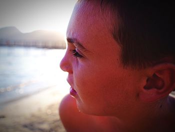 Close-up of woman looking away