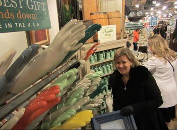 Portrait of smiling young woman in store