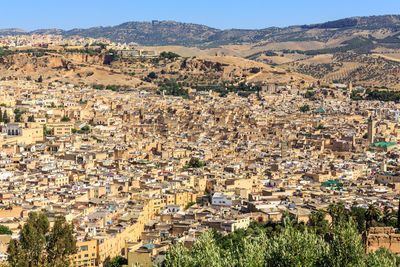 High angle view of townscape