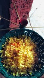 High angle view of food in bowl