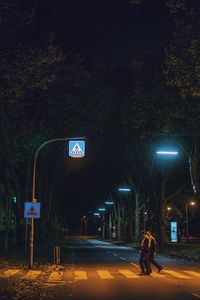 Road sign at night