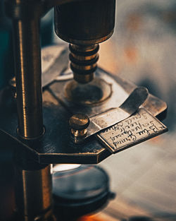 High angle view of old machine