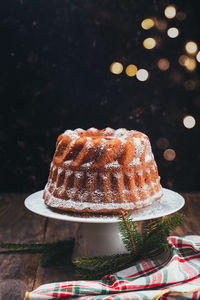 Close-up of cake on table