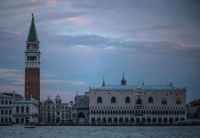 Grand canal by doges palace and san marco campanile at st marks square