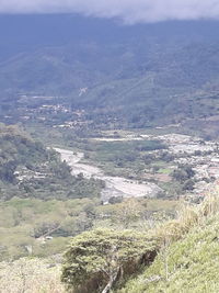 High angle view of landscape against sky