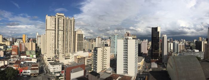 Panoramic view of buildings against sky