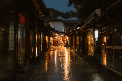 Illuminated city at night