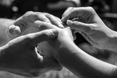 Cropped image of woman looking away