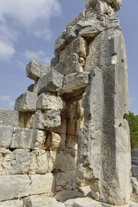 Low angle view of old temple 