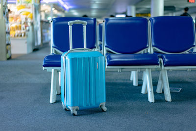 Empty chairs at airport