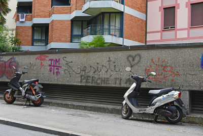 Cars parked in front of building