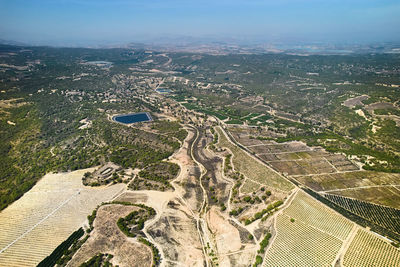 High angle view of landscape against sky