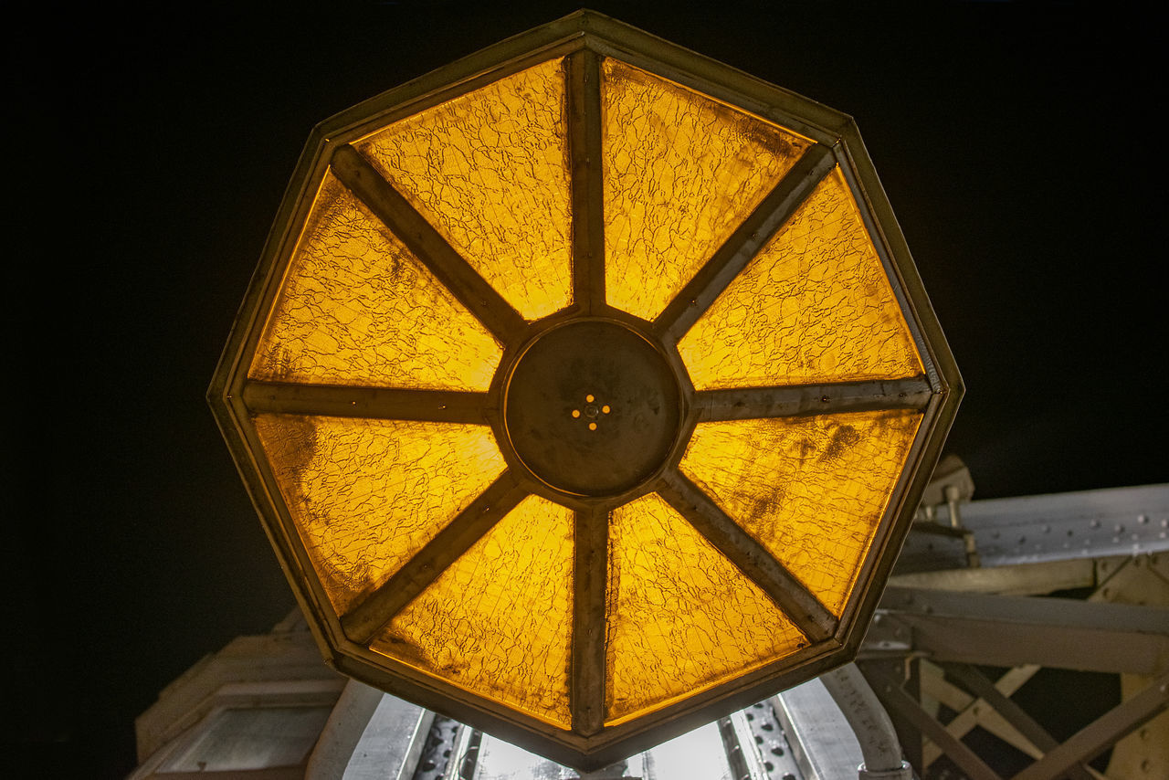 LOW ANGLE VIEW OF ILLUMINATED LAMP