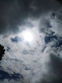Low angle view of sky on sunny day