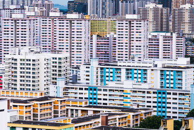 Full frame shot of modern buildings in city
