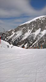 Scenic view of snowcapped mountains